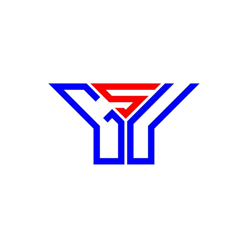 GSU-Brief-Logo kreatives Design mit Vektorgrafik, GSU-einfaches und modernes Logo. vektor