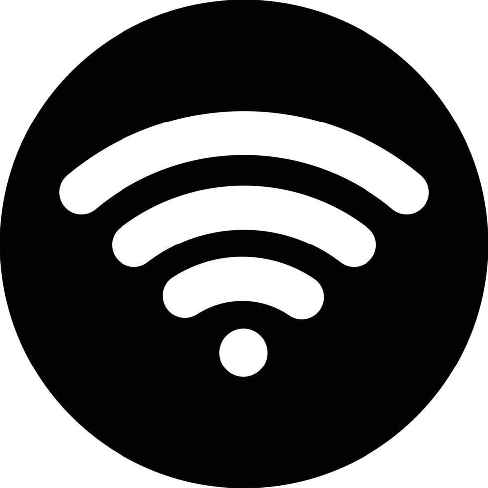 wi fi Symbol auf schwarz Kreis . W-lan Symbol im Kreis . kabellos Zeichen vektor