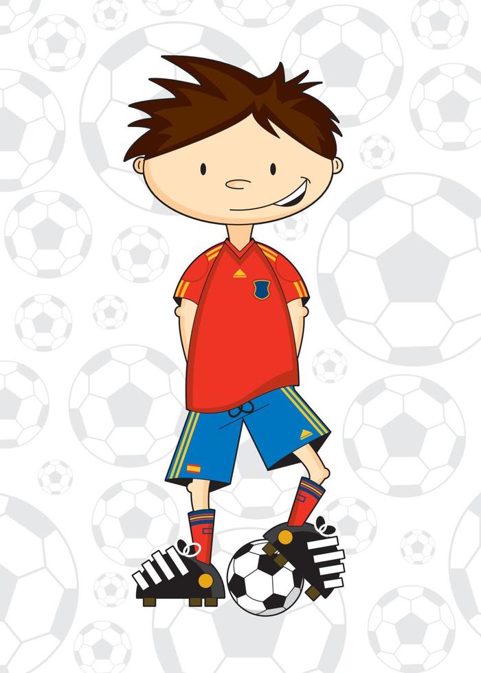 söt tecknad serie spanska fotboll fotboll spelare - sporter illustration vektor