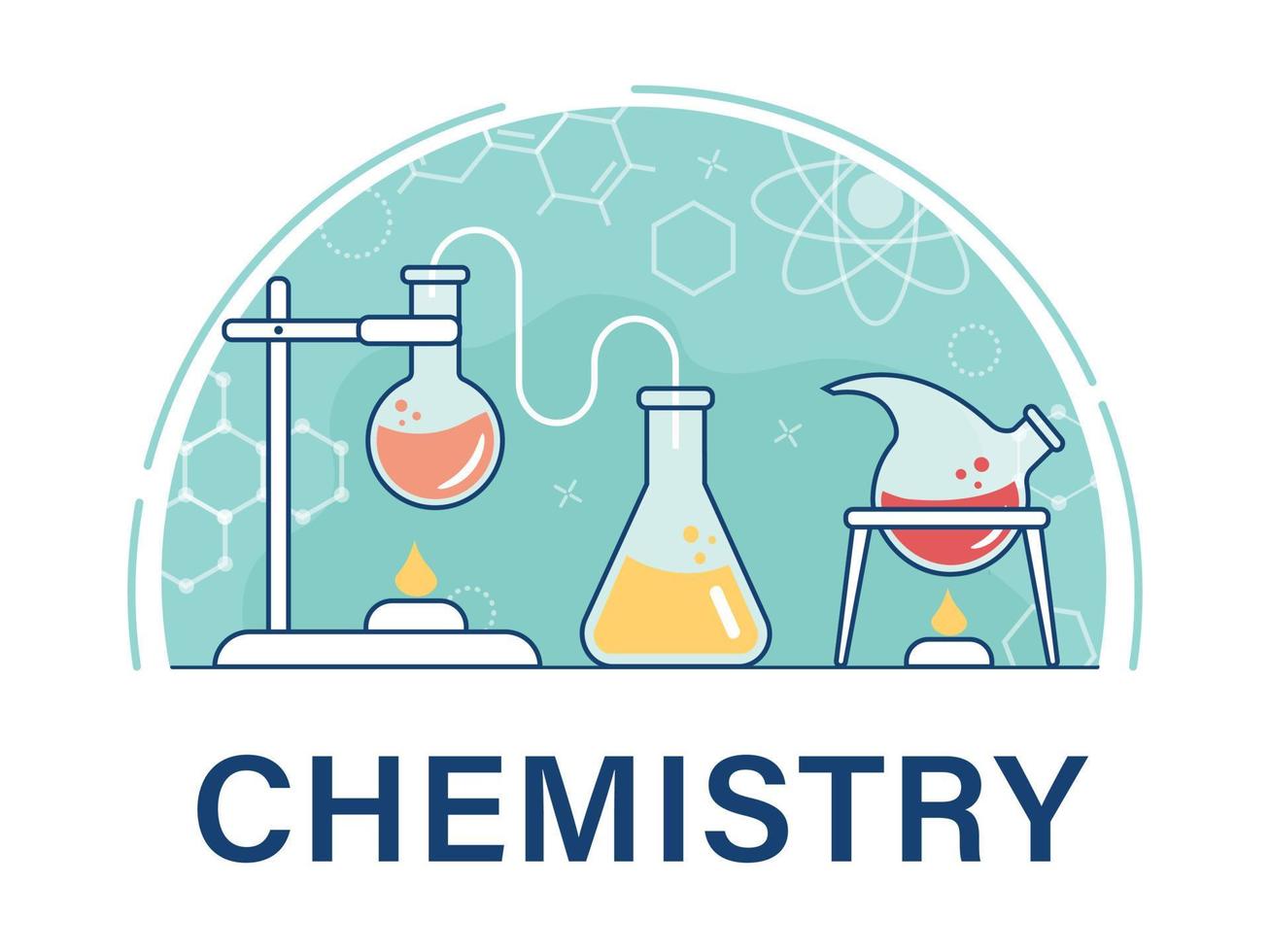 kemisk erfarenhet i de laboratorium. vetenskaplig experimentera, forskning. platt vektor illustration