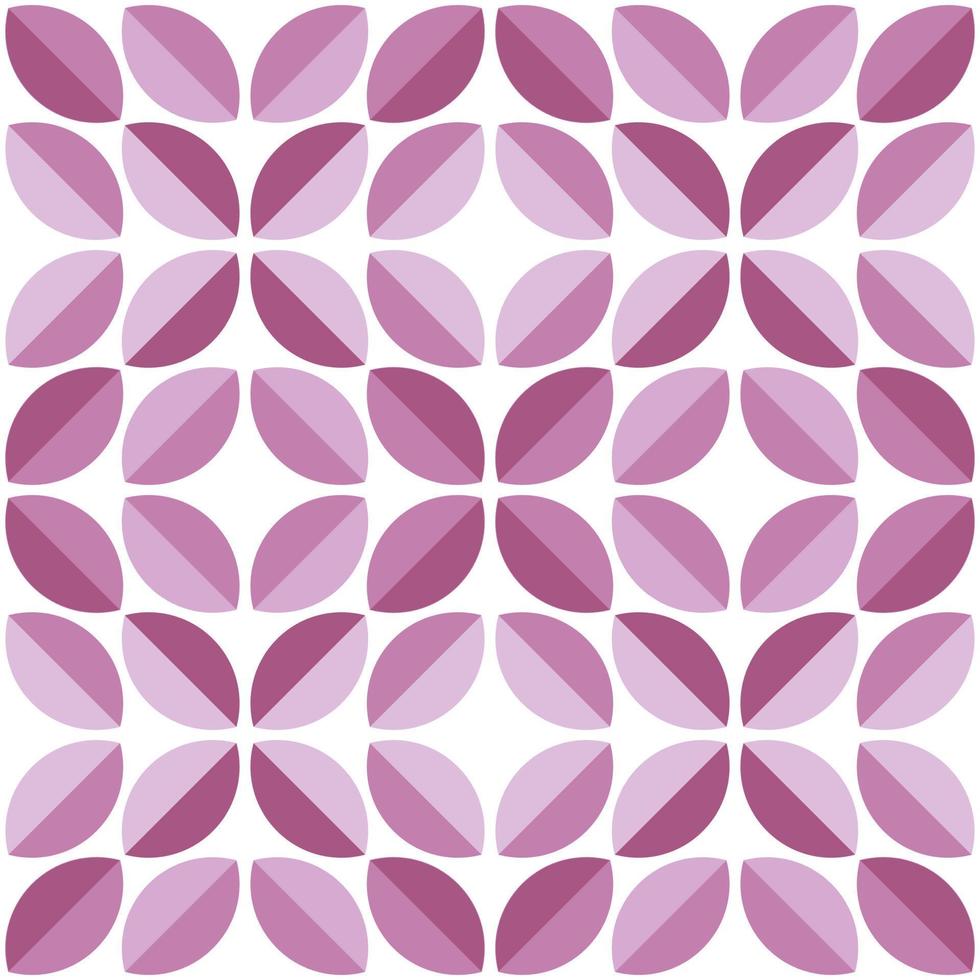 modern minimalistisk geometrisk sömlös mönster, avrundad former, löv i rosa Färg schema på en vit bakgrund vektor