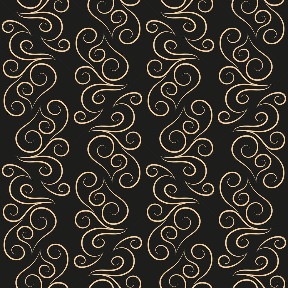 nahtlos Muster, golden linear Muster, Monogramm auf ein dunkel Hintergrund. Design zum Banner, Flugblatt, drucken, Poster, Hintergrund, Stoff. abstrakt Geometrie. vektor