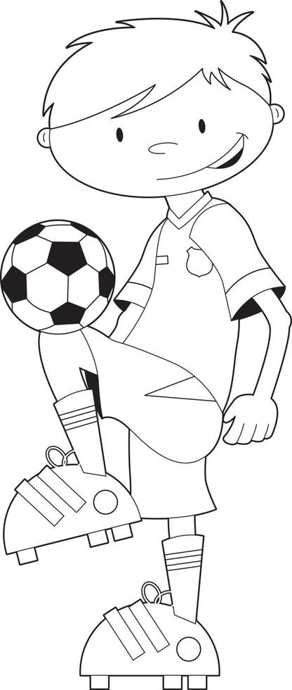 söt tecknad serie fotboll fotboll spelare linje konst - sporter illustration vektor