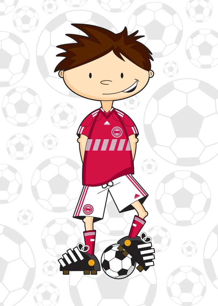 söt tecknad serie dansk fotboll fotboll spelare - sporter illustration vektor