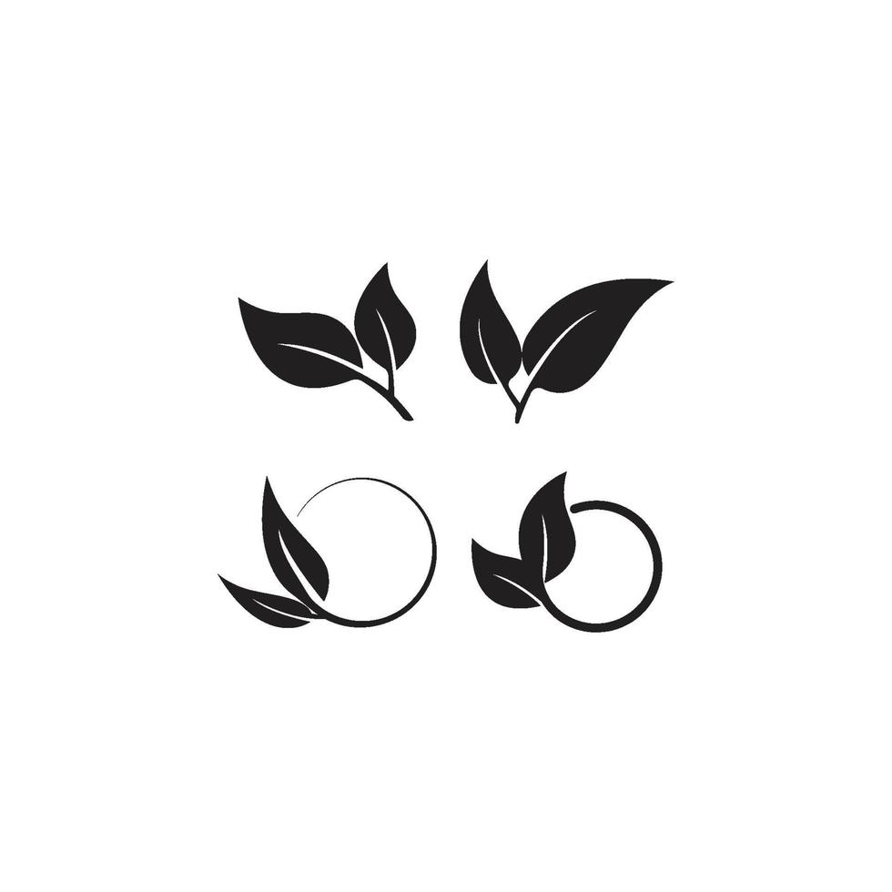 Blatt Logo Ökologie Natur Set vektor