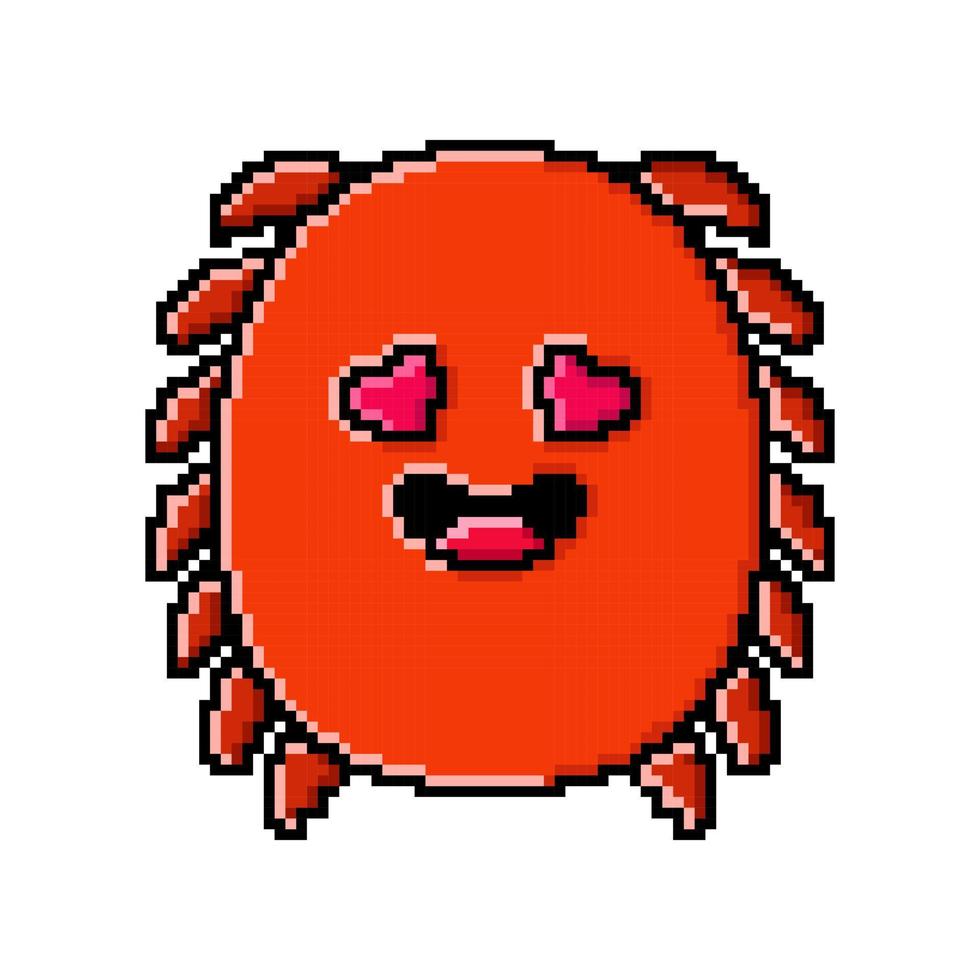 Pixel Kunst süß Monster- Design mit Liebe Blick kawaii vektor