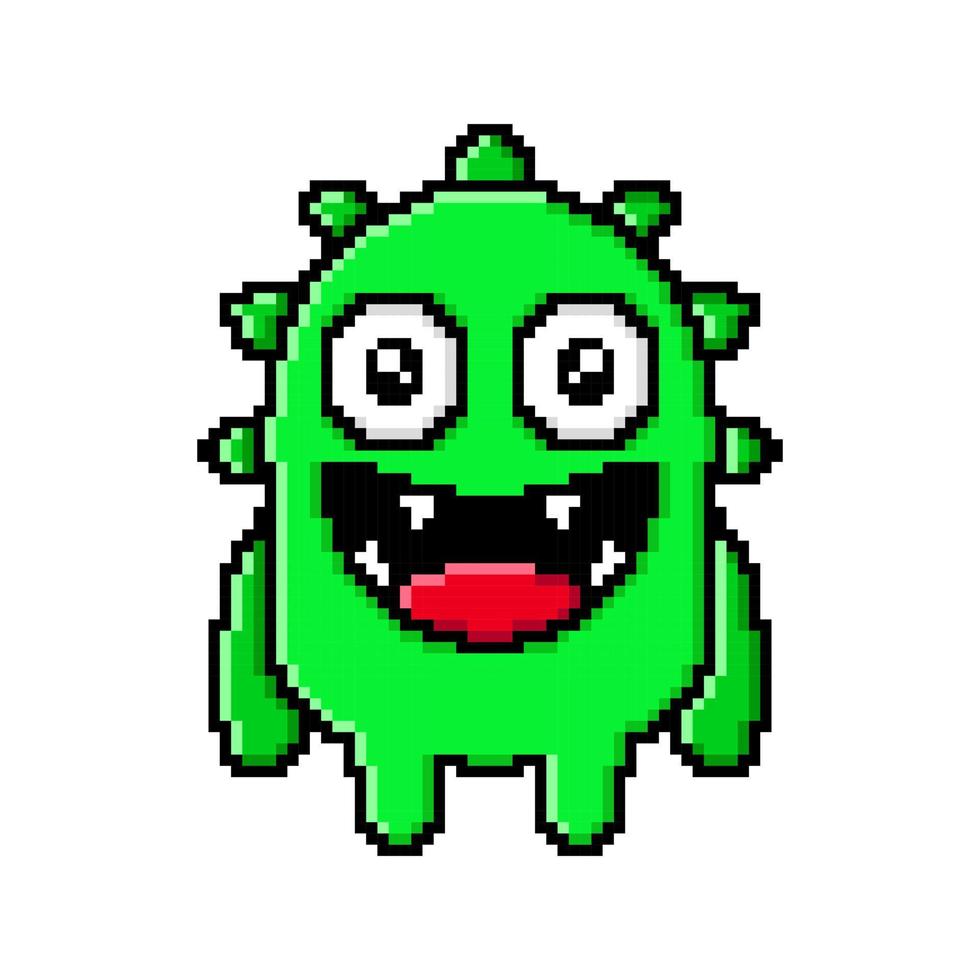 pixel konst söt monster färgrik vektor design maskot
