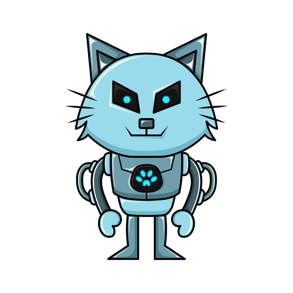 katt robot vektor illustration design maskot