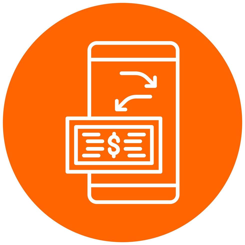 Geld Transfer App Symbol Stil vektor