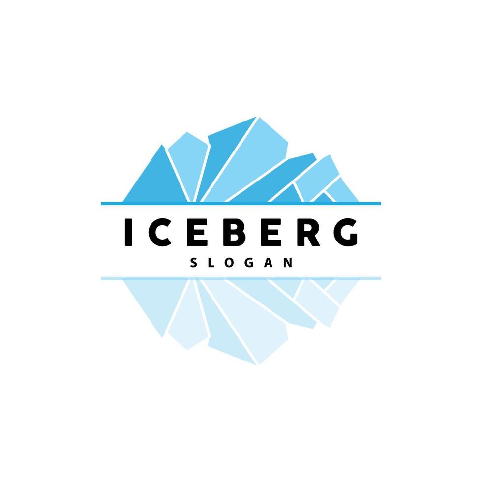 isberg logotyp, antarktisk bergen vektor i is blå Färg, natur design, produkt varumärke illustration mall ikon