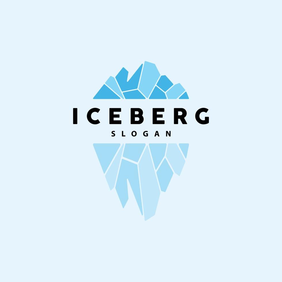 Eisberg Logo, Antarktis Berge Vektor im Eis Blau Farbe, Natur Design, Produkt Marke Illustration Vorlage Symbol