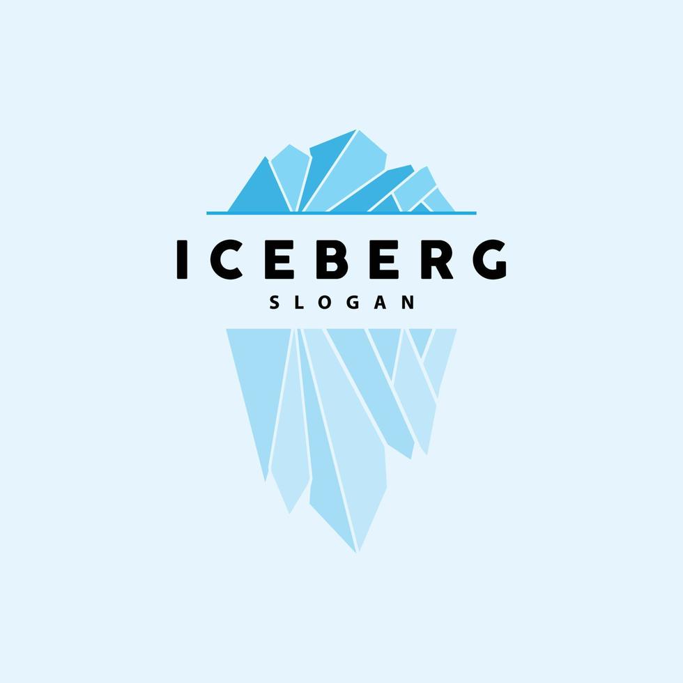 Eisberg Logo, Antarktis Berge Vektor im Eis Blau Farbe, Natur Design, Produkt Marke Illustration Vorlage Symbol