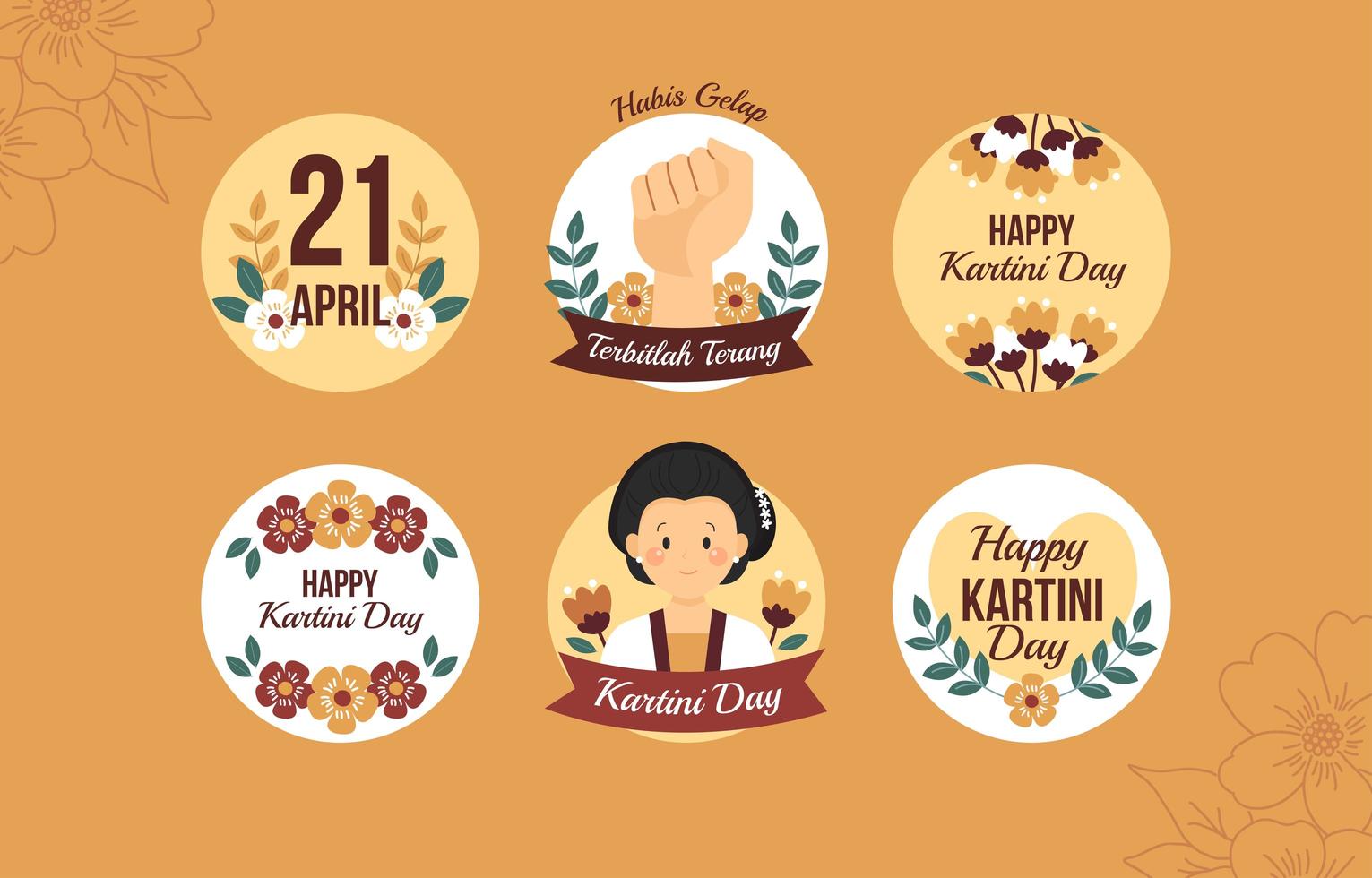 Frauenermächtigung während des Kartini-Tagesaufklebers vektor