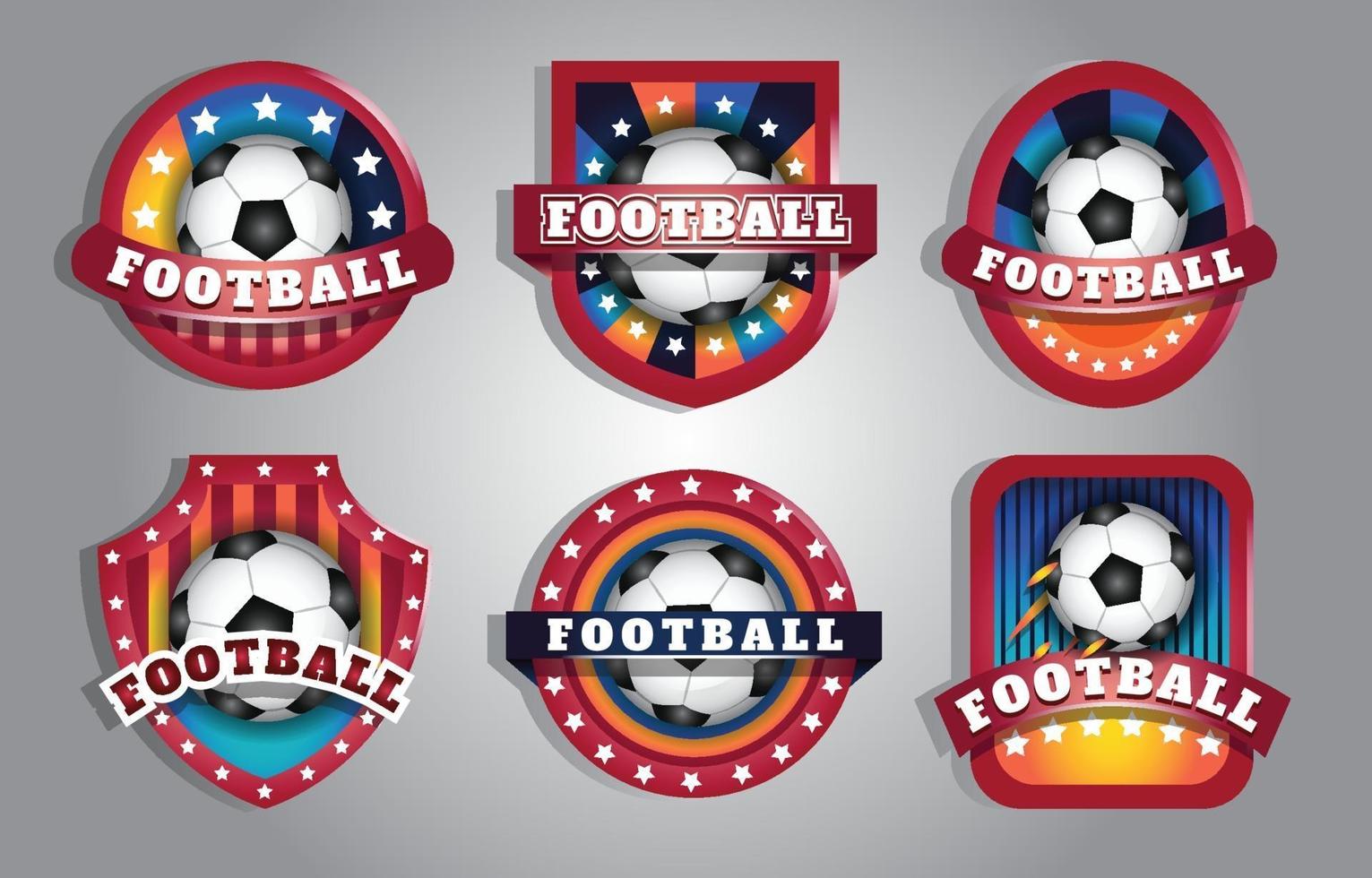 fotboll badge klistermärke set vektor