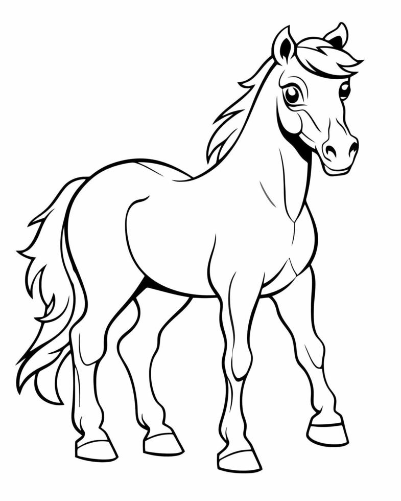 häst målarbok vektor