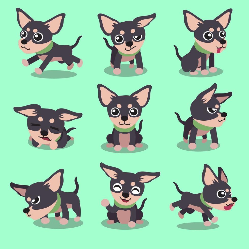 Zeichentrickfigur Chihuahua Hund posiert vektor