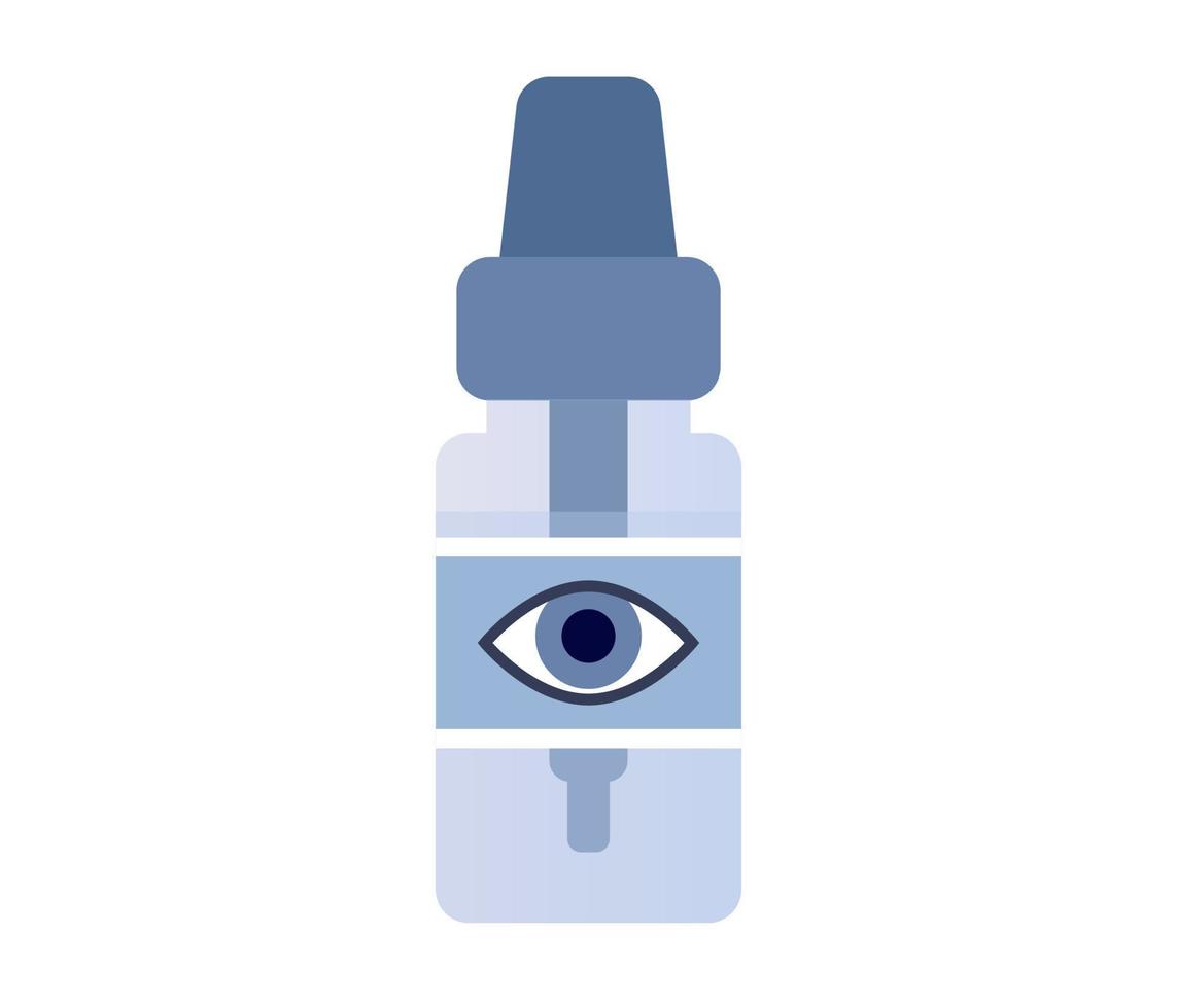 Auge Tropfen Flasche Symbol. Augenheilkunde Konzept. Sehvermögen Behandlung. Pipette unterzeichnen. Vektor eben Illustration