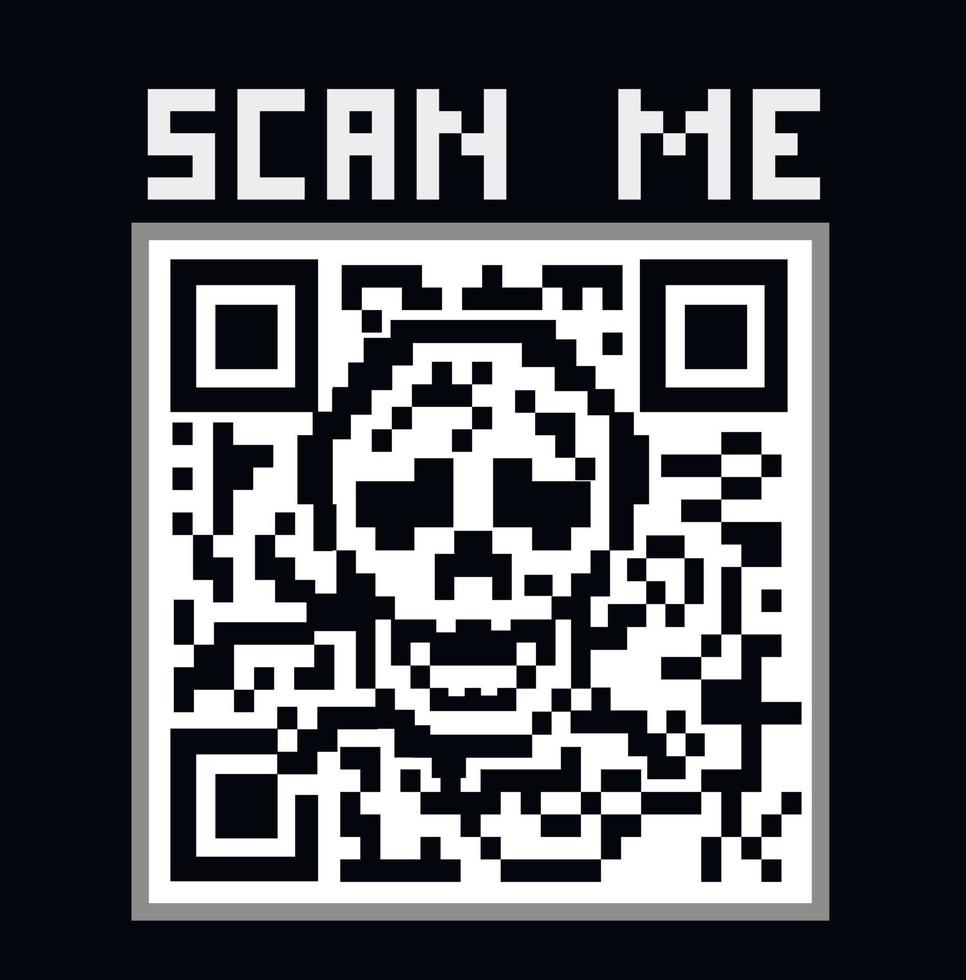 qr koda med skalle, vektor