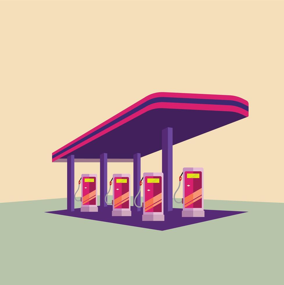 gas station. gas pump. petroleum påfyllning station. vektor illustration platt design