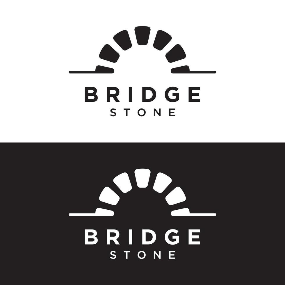 enkel och modern sten bro byggnad mall logotyp kreativ design. vektor