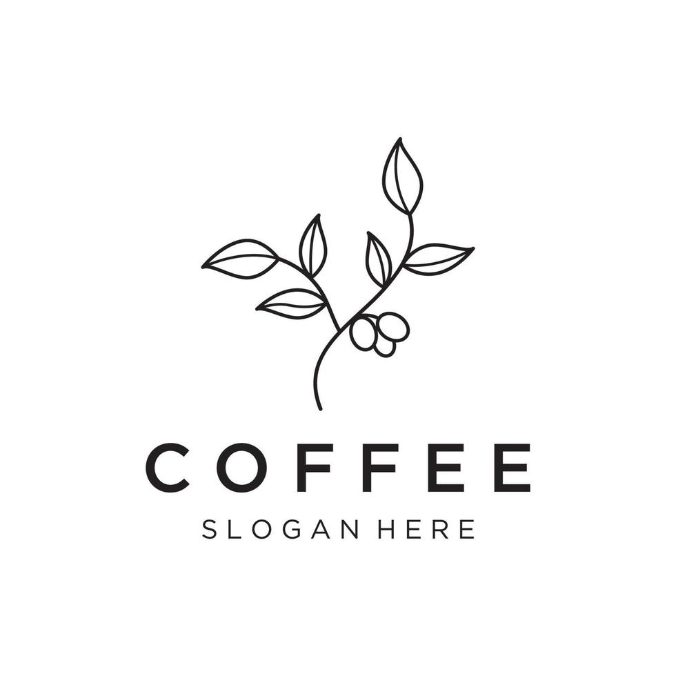 Logo Design von Arabica Kaffee Tasse und Kaffee Pflanze Hand gezeichnet Jahrgang style.logo zum Geschäft, Cafe, Restaurant, Abzeichen und Kaffee Geschäft. vektor