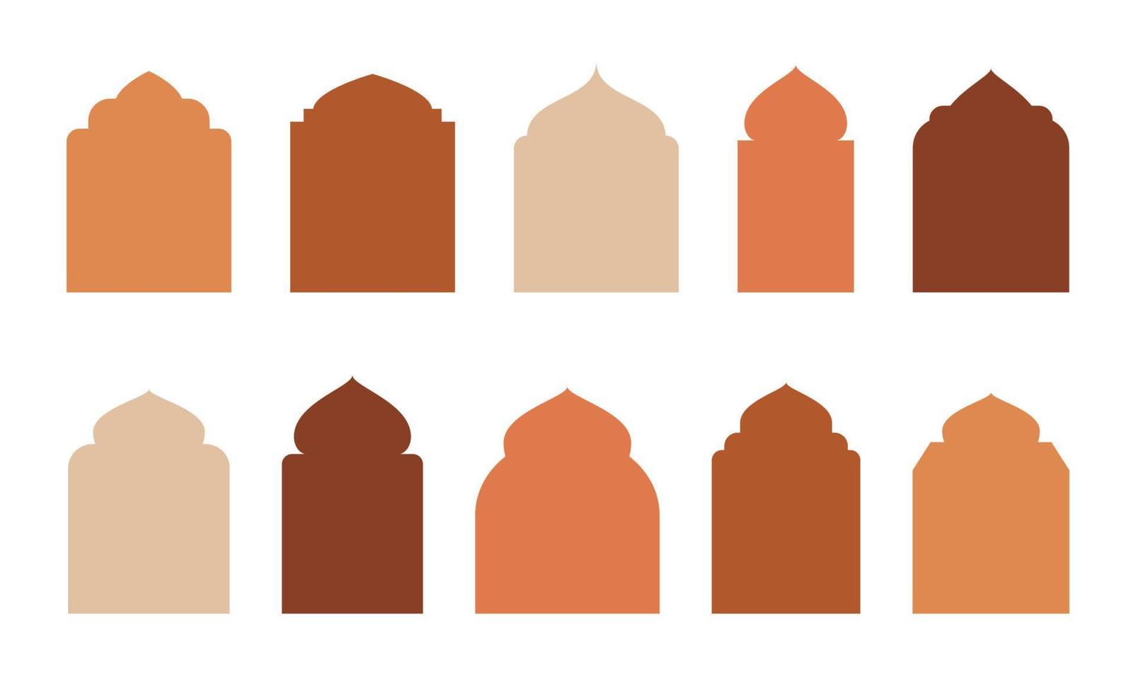 islamisch und Ramadan kareem Fenster im orientalisch Stil. Rand und Rahmen mit modern Boho Design Vorlage. vektor