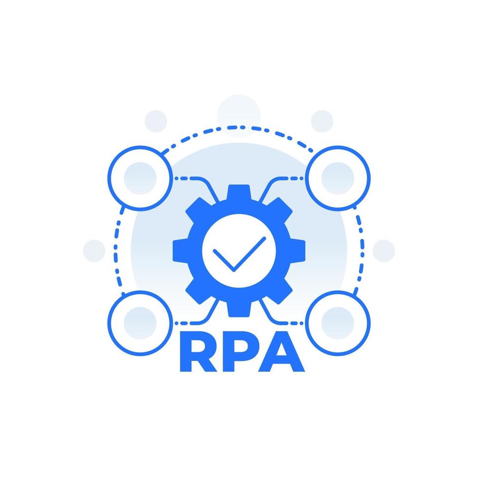 rpa, robot process automatisering koncept, vektor