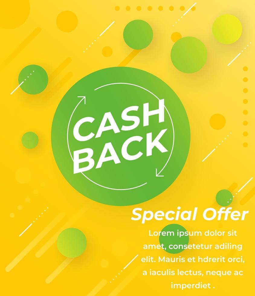 cashback erbjudande banner design vektor