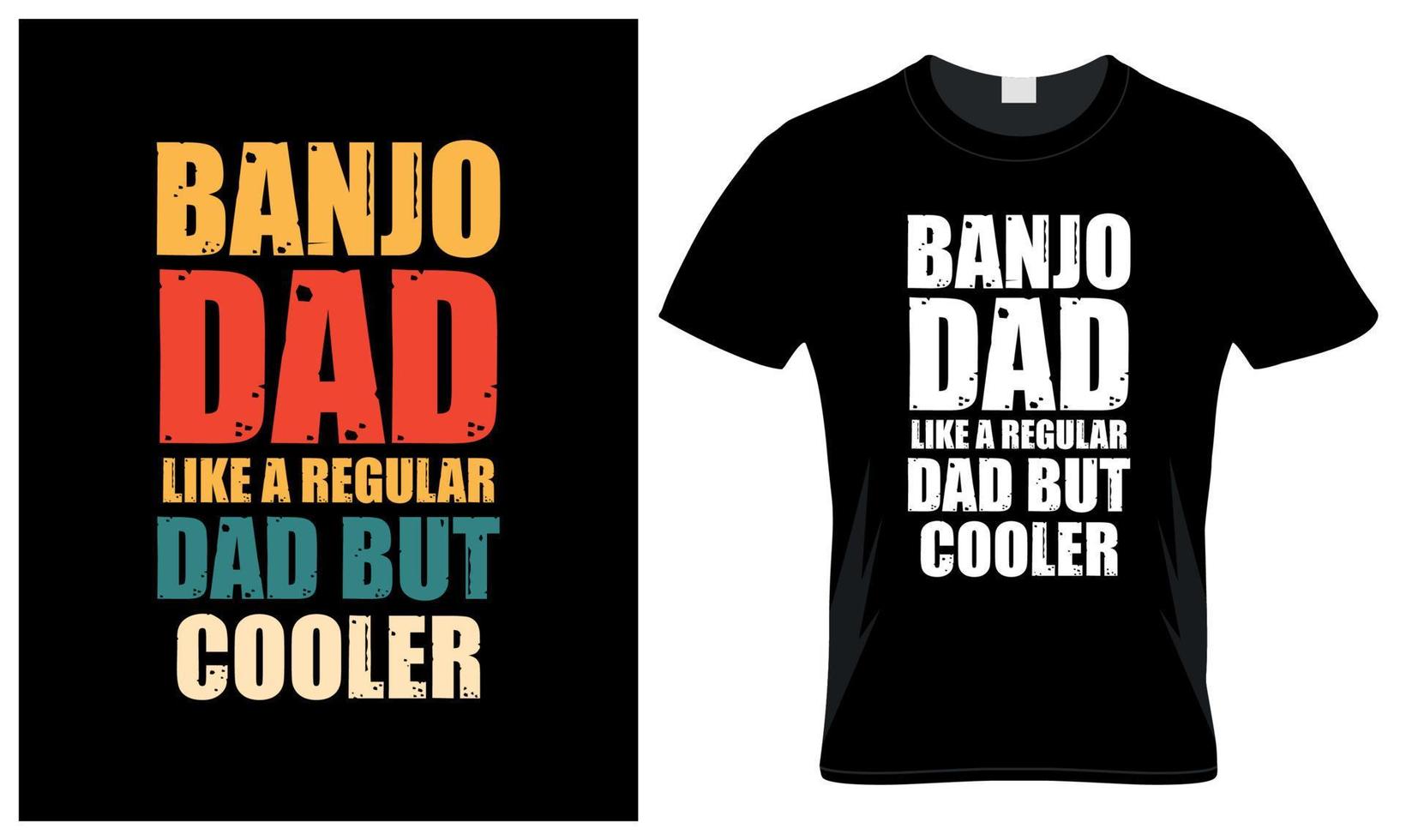 Banjo Papa Liebhaber Vaters Tag Jahrgang T-Shirt Design vektor