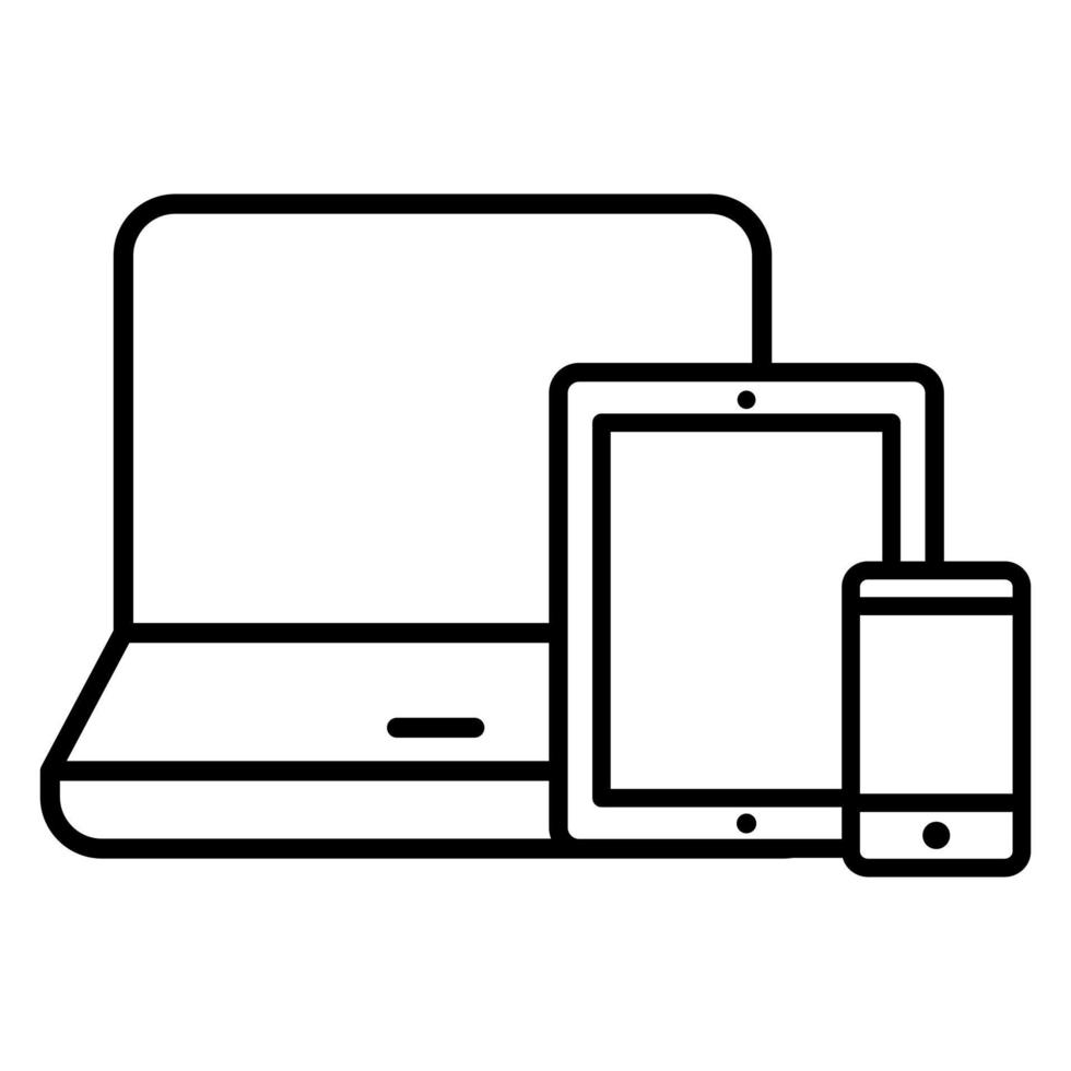 Geräte Symbol Vektor Satz. Elektronik Illustration Zeichen Sammlung. Computers und Handy, Mobiltelefon Telefone Symbol.