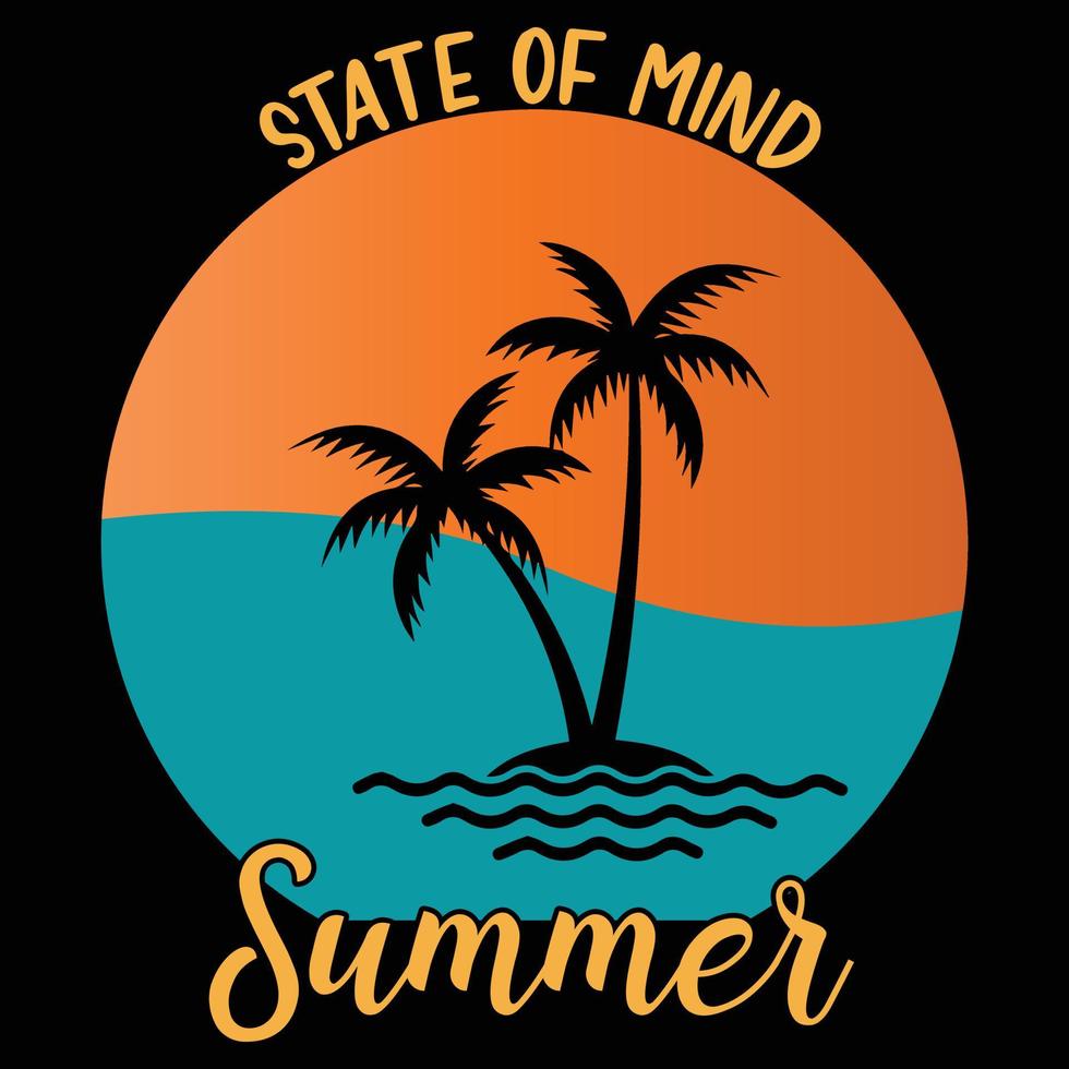 sommar stat av sinne t-shirt design vektor