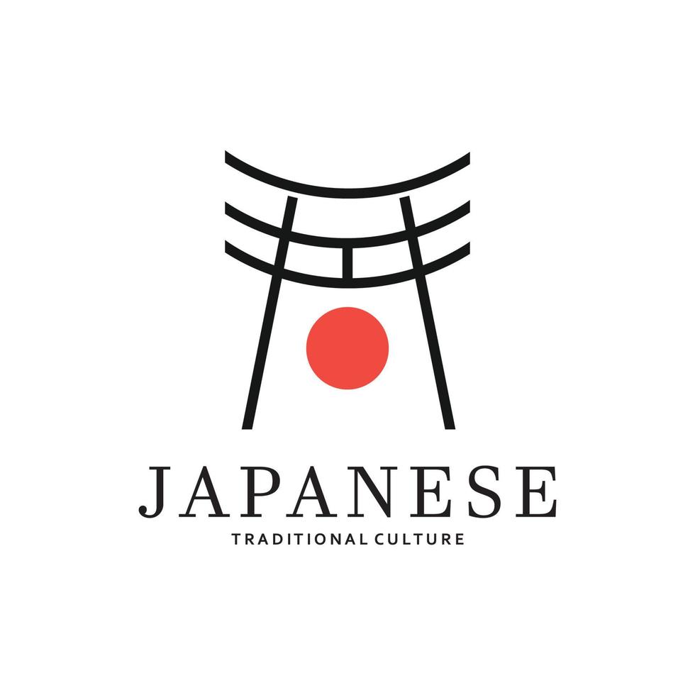 japanisch torii Tor Logo Design Vektor Illustration Vorlage