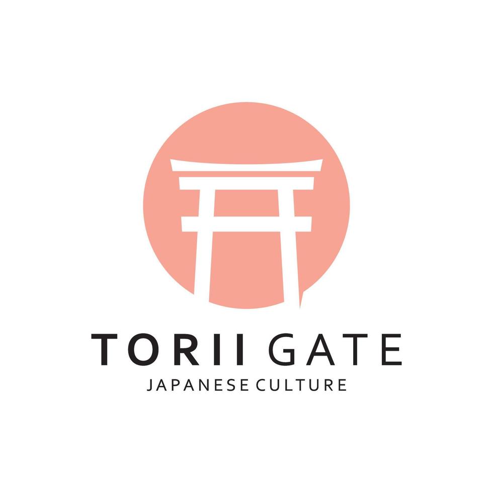 japanisch torii Tor Logo Design Vektor Illustration Vorlage