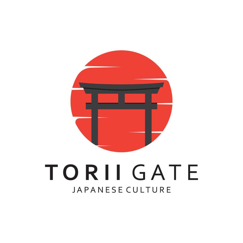 japansk toriien Port logotyp design vektor illustration mall