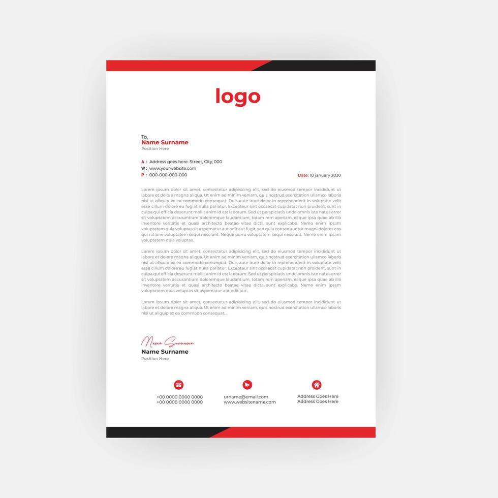 einfach kreativ modern Brief Kopf Vorlagen zum Ihre Projekt Design, Vektor Abbildung, a4 Größe