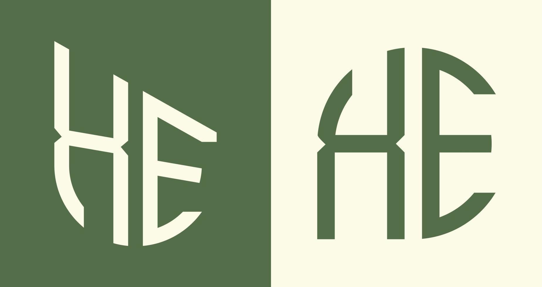 kreativ einfach Initiale Briefe xe Logo Designs bündeln. vektor
