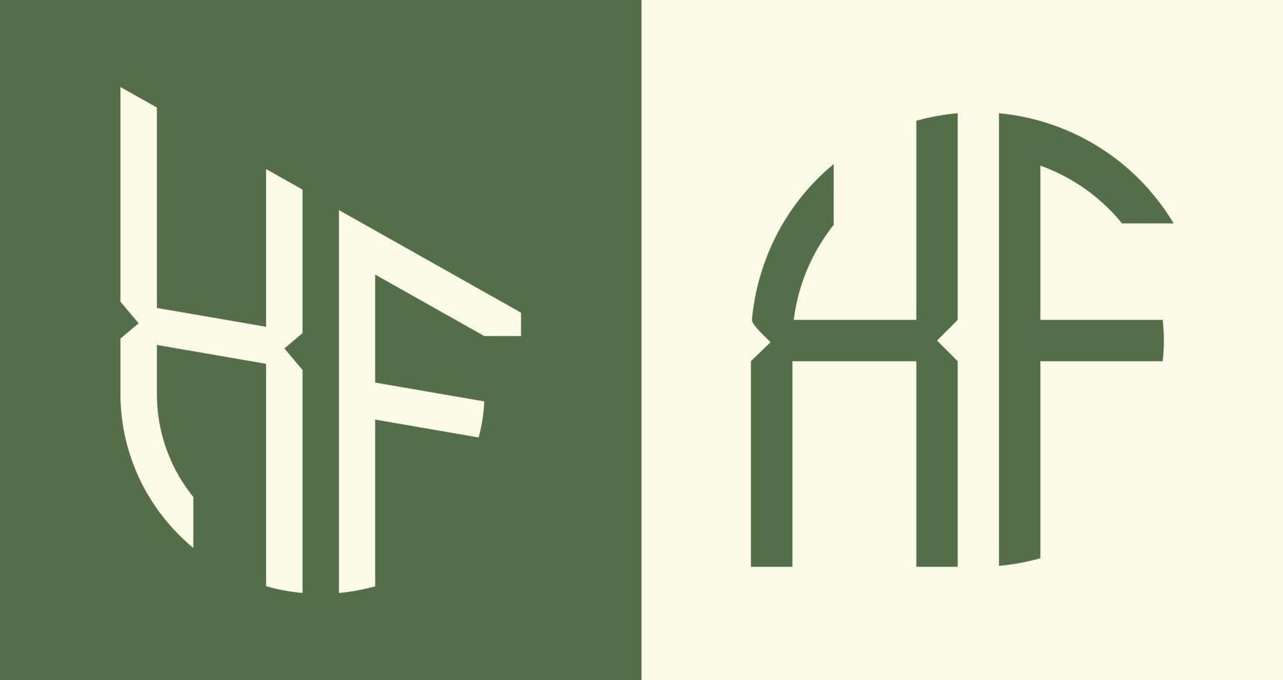 kreativ enkel första brev xf logotyp mönster bunt. vektor