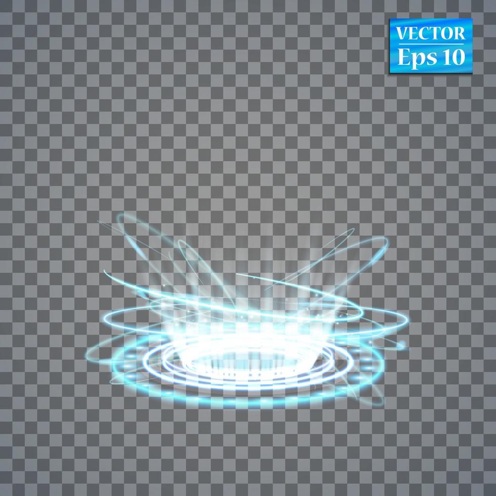 Blau Magie Portal. futuristisch teleportieren. Licht Wirkung. vektor