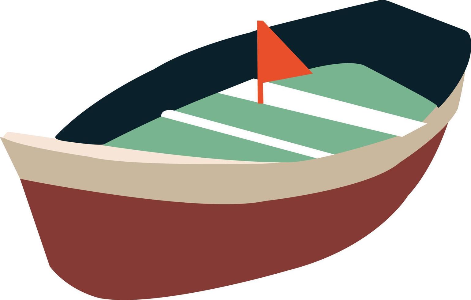 klein Karikatur Boot mit Flagge vektor