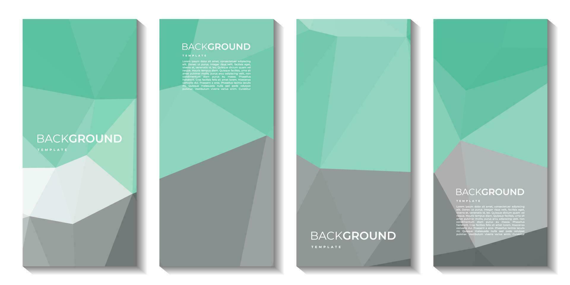 en uppsättning av broschyr med färgrik bakgrund. banderoller design. triangel former. lowpoly design. vektor