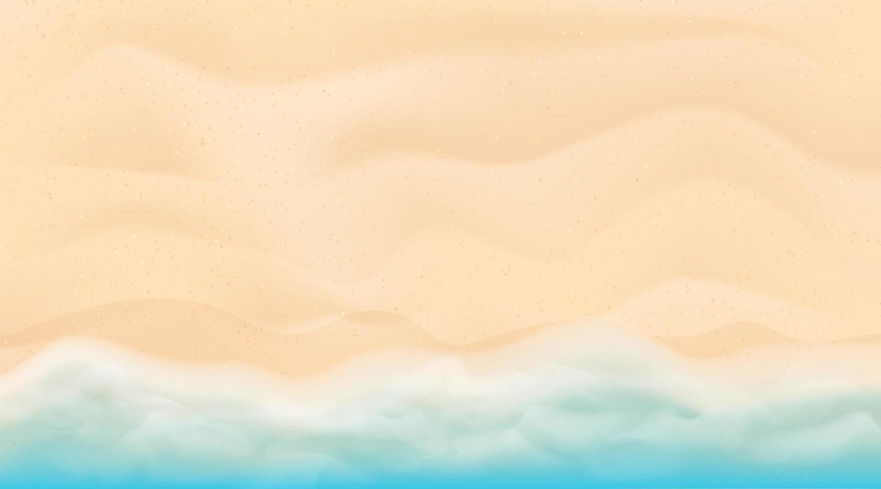 Blau und hell Türkis Meer, Weiß Sand. tropisch Strand Hintergrund. oben Aussicht Vektor Illustration. Platz zum Ihre Text. Design zum Poster, Flyer, Einladung, Karte.