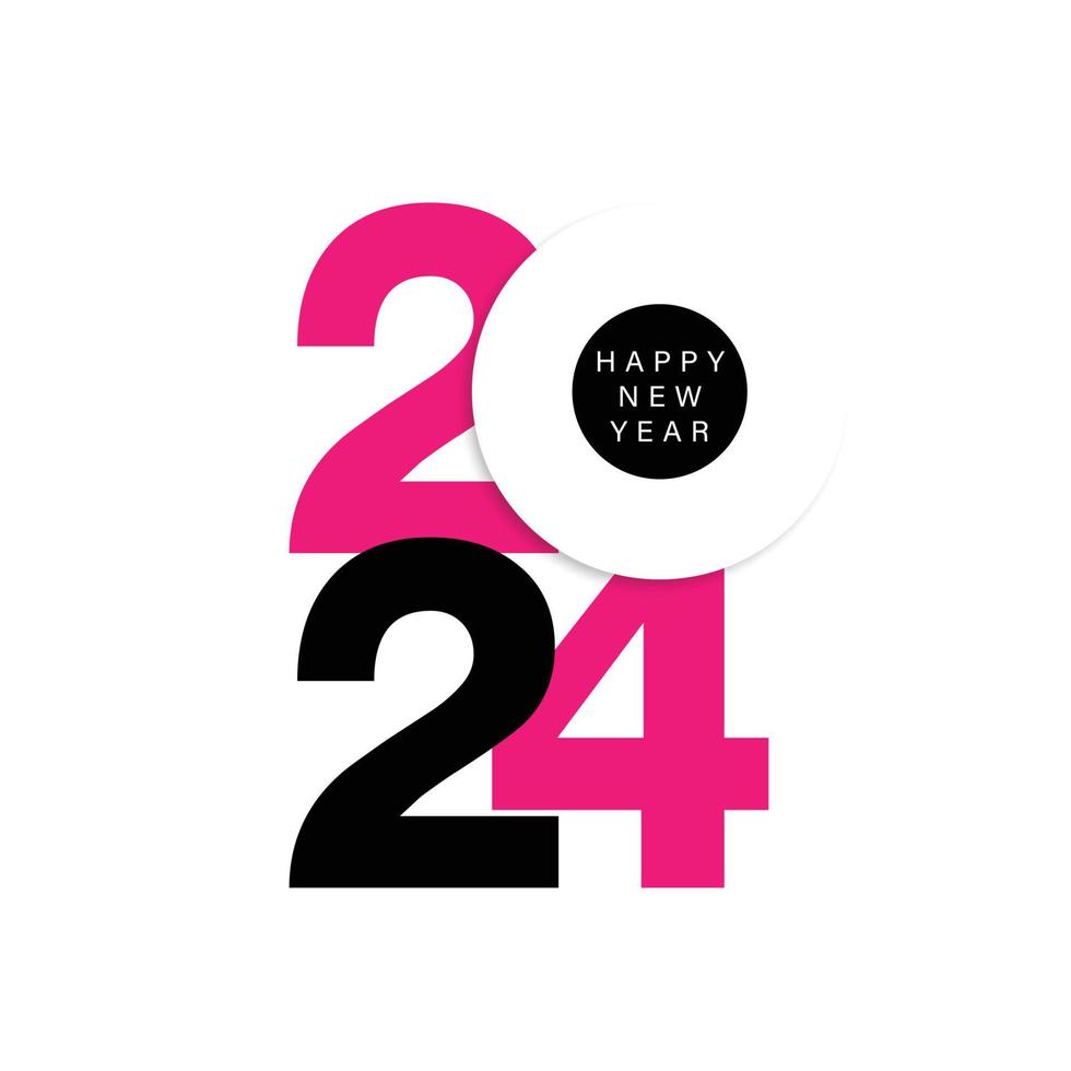 2024 logotyp ikon, ny år logotyp. 2024 kalender design element elegant kontrast tal layout. perfekt typografi för 2024 spara de datum lyx mönster och ny år firande. vektor