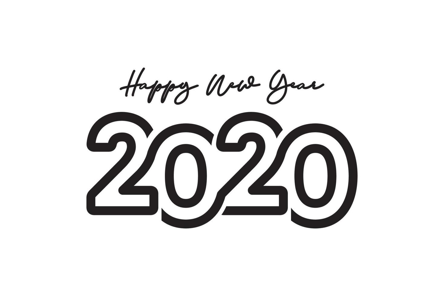 Frohes neues Jahr 2020 Feier Vektor Vorlage Design Illustration