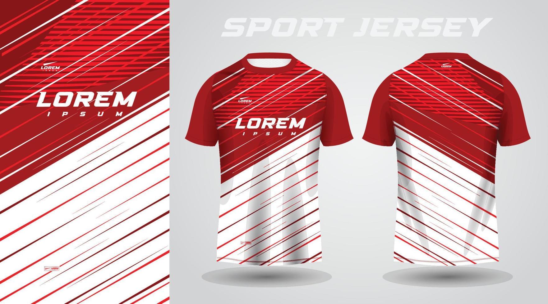 röd skjorta fotboll fotboll sport jersey mall design attrapp vektor