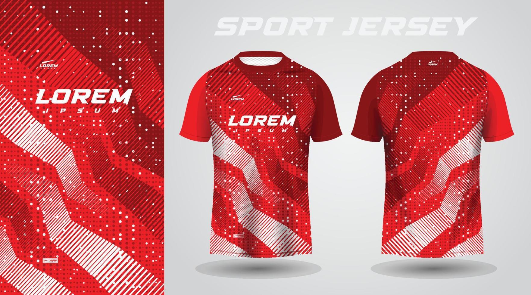 röd skjorta fotboll fotboll sport jersey mall design attrapp vektor