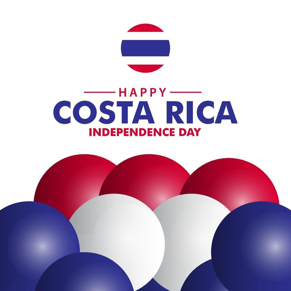 glad costa rica självständighetsdagen vektor mall design illustration