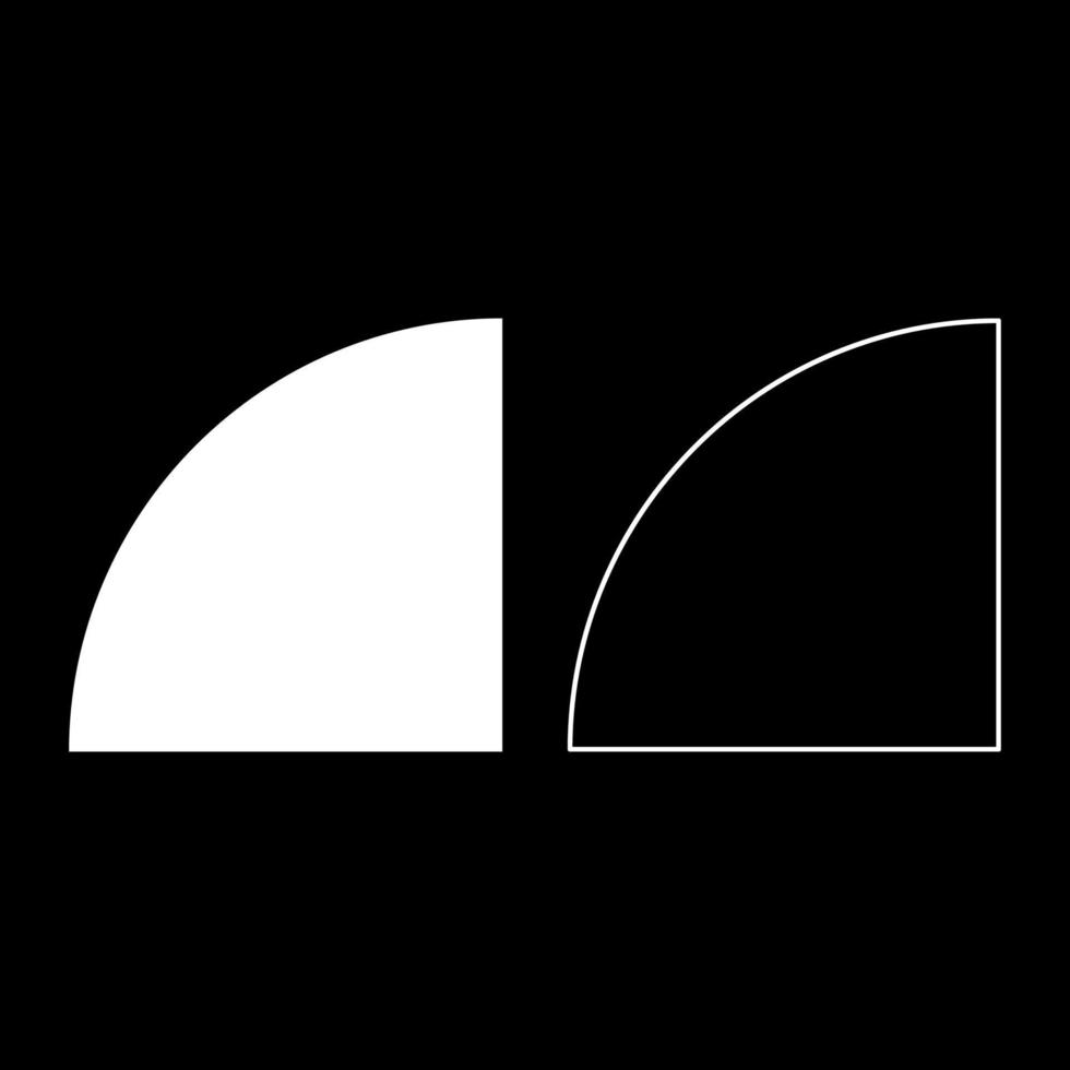 del cirkel 14 4 fyra uppsättning ikon vit Färg vektor illustration bild fast fylla översikt kontur linje tunn platt stil