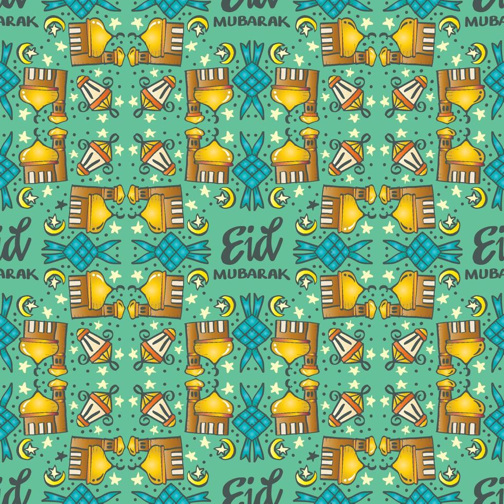 nahtlos Muster eid Mubarak Hintergrund. vektor