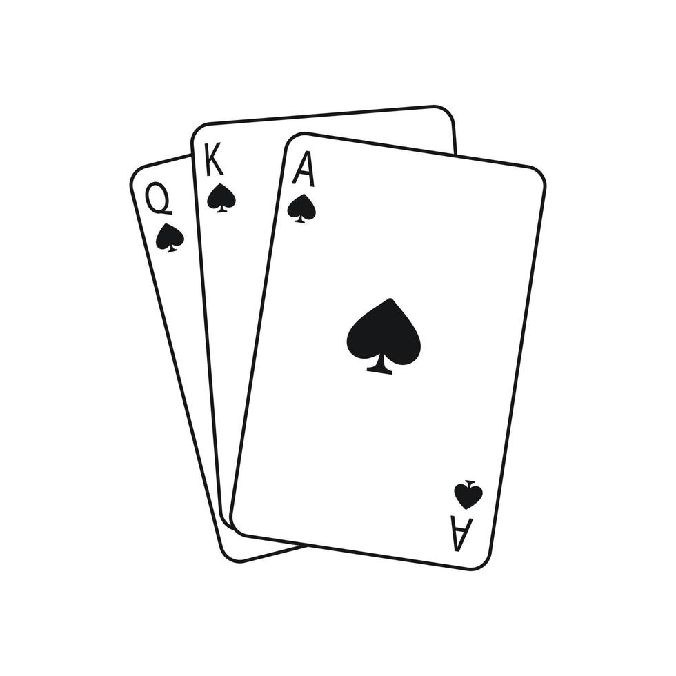 spelar kort vektor ikon. poker illustration tecken. kasino symbol. hasardspel logotyp.
