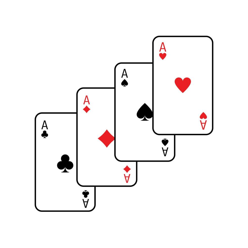 spelar kort vektor ikon. poker illustration tecken. kasino symbol. hasardspel logotyp.